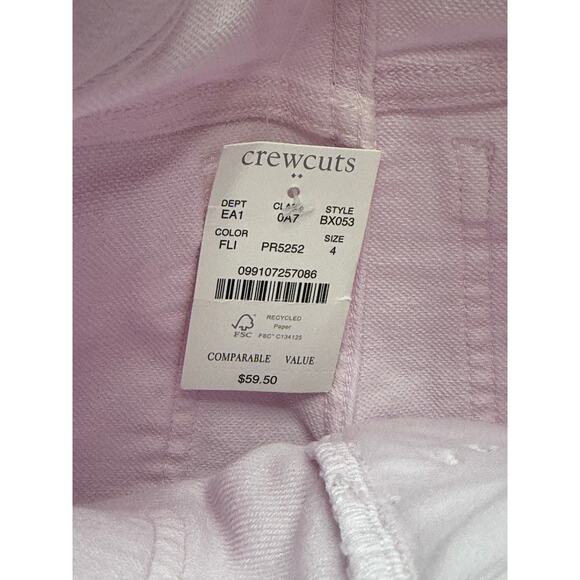 NEW Crewcuts Girls Pants Jeans Size 4 Pink Stretch Patch Pockets - Picture 3 of 3